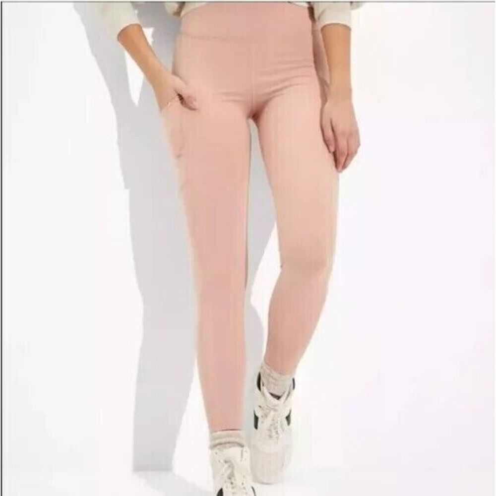 American Eagle Womens The Everything Pocket Legging Size Pink High Waist‎ Large